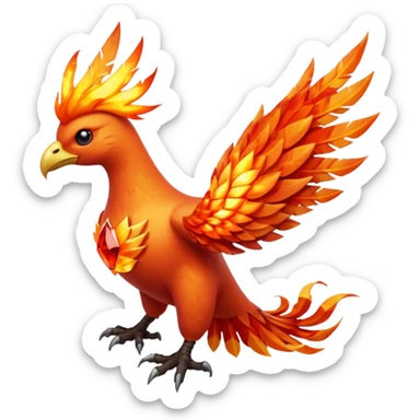 Pokemon legendary laranja and red crystal moltres sticker