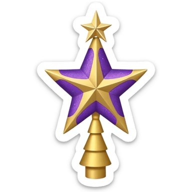 purple and gold tree topper sticker