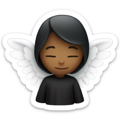 angel in black clothes with hidden face  sticker