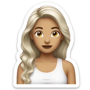 Filipino woman dyed blonde hair brown eyes  sticker