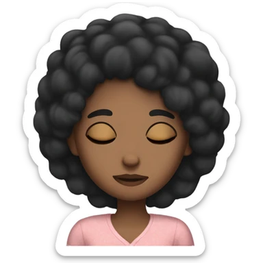 black hair girl sleeping  sticker