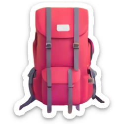 Kungsleden trail with hiking backpack and Nordic landscape sticker