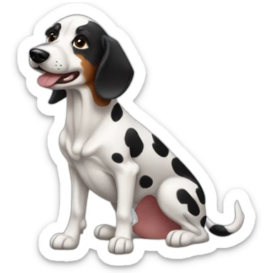 Perro salchicha mini con pelaje de dalmata sticker