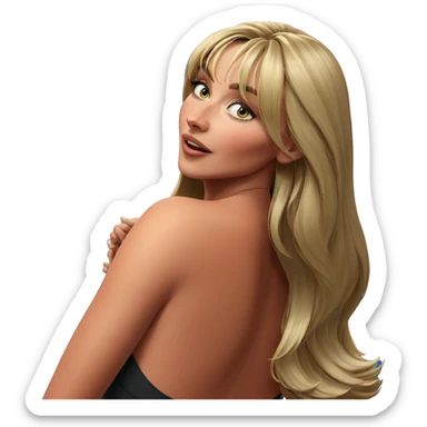 blonde girl looking back sticker
