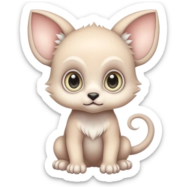 Adorable colorful baby pastel edgy animal-hybrid, full body, big Eyes sticker