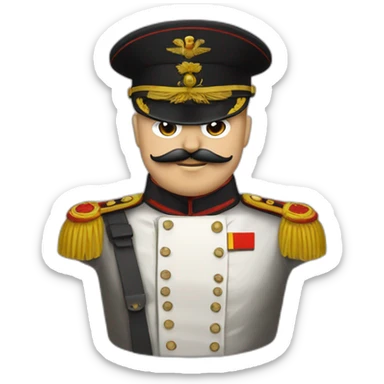 Bonhomme avec une petite moustache des cheveux noir et un uniforme militaire allemand et un brassard sticker