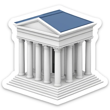 haz un emoji de un edificio griego en 3D sticker