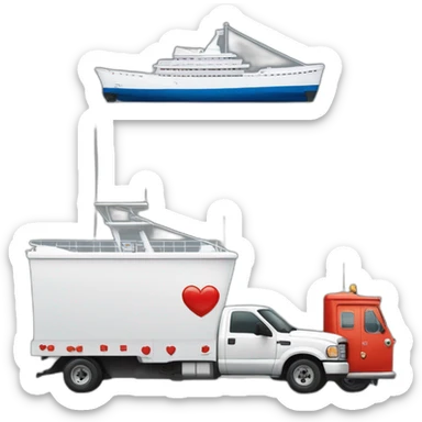 the love boat tv show and an idling truck, integrated sticker
