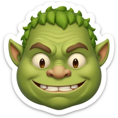Sleepy Ogre smiling and loking sleepy  sticker