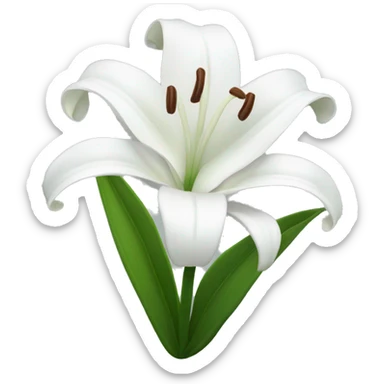 White lily flower sticker