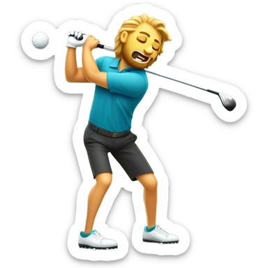 León haciendo swing golf sticker