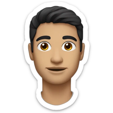 6 feet tall, hispanic, short black hair, medium lips, dark brown eyes sticker