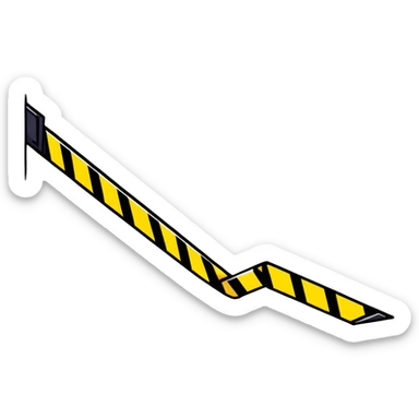 black and yellow caution tape sticker