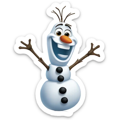 Olaf from the movie frozen skating sticker