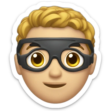 persona joven musculada con cabeza de hombre mayor sticker