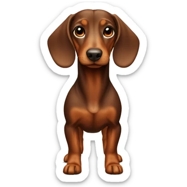 brown daschund full body sticker