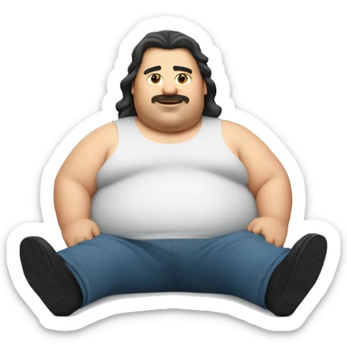 Fat guy with a mullet laying down sticker