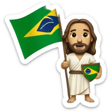 jesus holding a brazil flag sticker