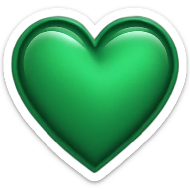 heart deep green color sticker