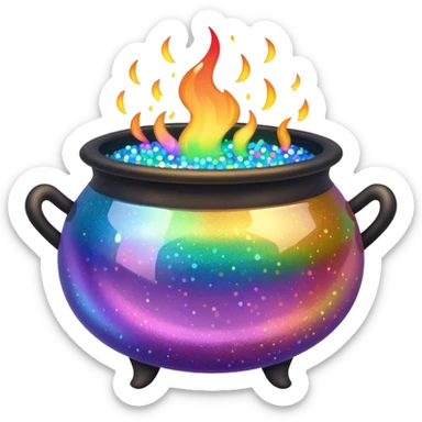 glitter cauldron sticker