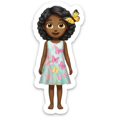 girl wearing butterfly dress sticker