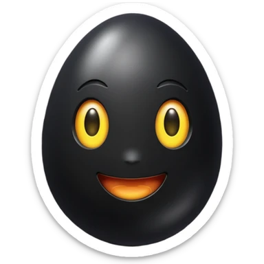 shiny black egg emoji sticker