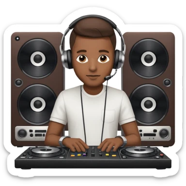 man dj with setup sticker