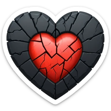 Siyah kırık kalpk sticker