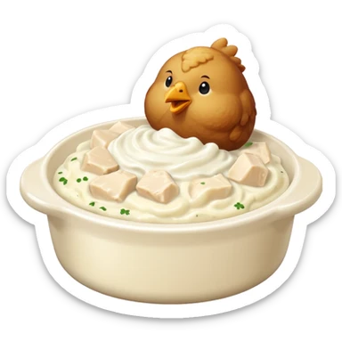 chicken chunks with alfredo sauce and mashed potatoes sticker