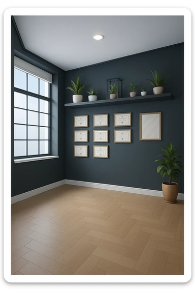 faMMI QUESTA STANZA SENZA LE PERSONE E SENZA LETTINO, SOLO LA STANZA. FALLA MOLTO PIù LUMINOSA CON LUCI PIù FREDDE E MODERNE, NON LUCI GIALLE sticker