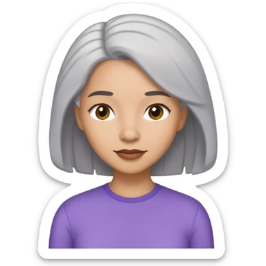 Femme métisse cheveux gris  sticker