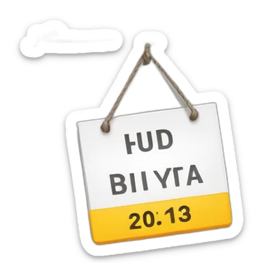 hanging sign with busy text sticker