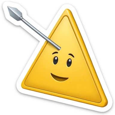 Hace una imagen con un triángulo amarillo y que adentro tenga una flecha apuntando a la izquierda sticker