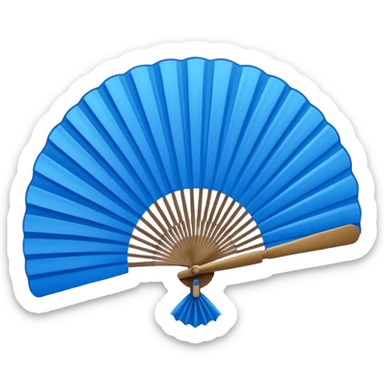 blue folding fan sticker