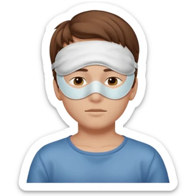 boywith a sleeping mask over head sticker