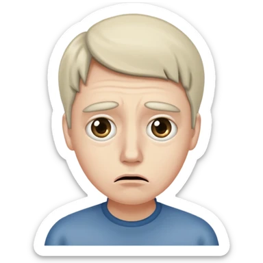 una persona con cara de anchoa preocupado con cara de anchoa sticker