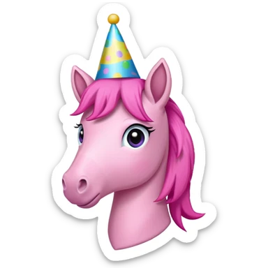 pink pony party sticker