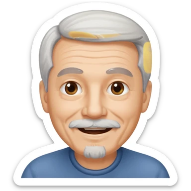 70 year old man with goatee and thinning hair sticker