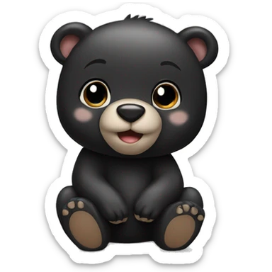 Cute black bear  sticker