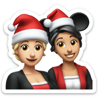 Minnie mouse with Santa hat sticker