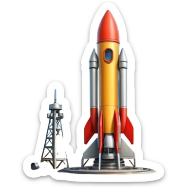 rocket on a cosmodrome sticker