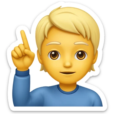 a yayayoyo style face and hand emoji pointing to question and answer  sticker