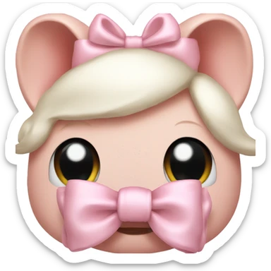 Light oink bow sticker