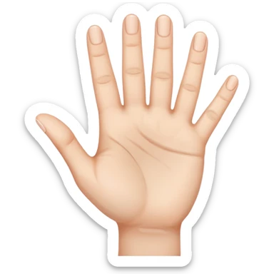 Really can't you follow instructions, I said Hand with 3 straight fingers and one bent towards the palm (the 3rd finger) sticker