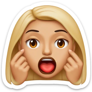 Emoji biting lip and raising a brow sticker