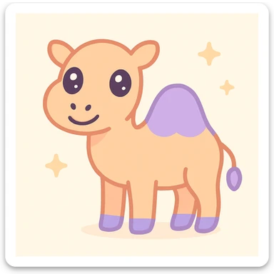 stylized and expressive camel with a quirky look sticker