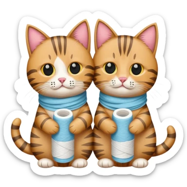 get well soon with cats sticker