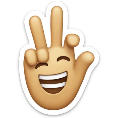 An emoji that have the middel finger up and stil happy sticker