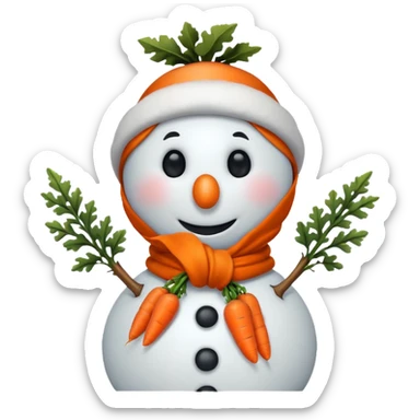 snowman with no scarf  sticker