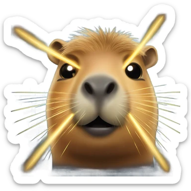 Capybara shooting laser eyes sticker